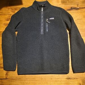 Patagonia Navy mens Fleece pile Quarter-Zip Pullover sz small